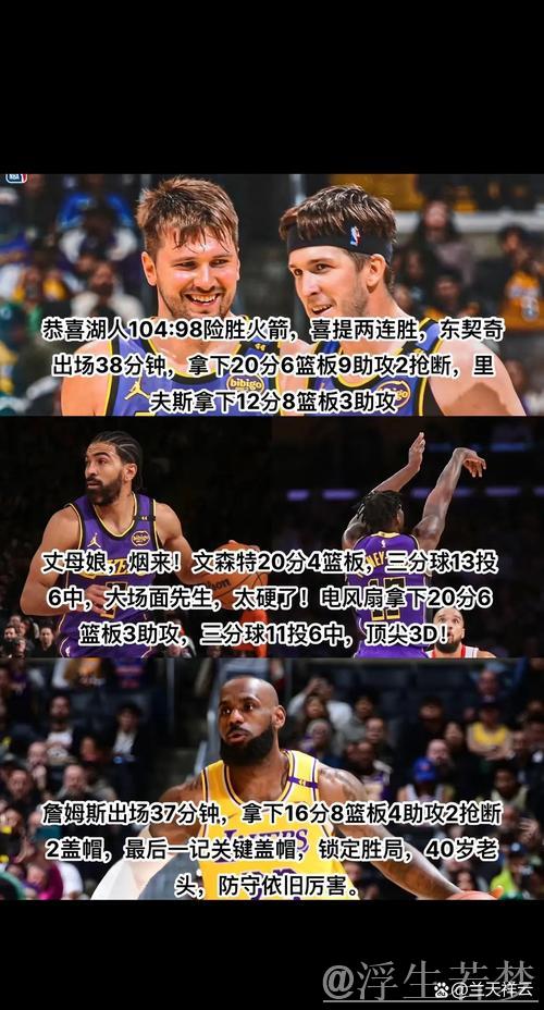 湖人104-98力克火箭 东契奇砍20分詹姆斯贡献16分 湖人104-98力克火箭 东契奇砍20分詹姆斯贡献16分